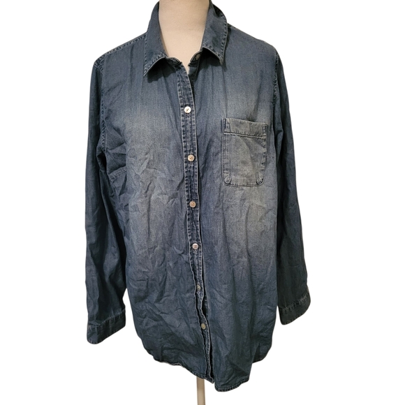 J Jill Denim Shirt Blue sz L - Picture 4 of 4
